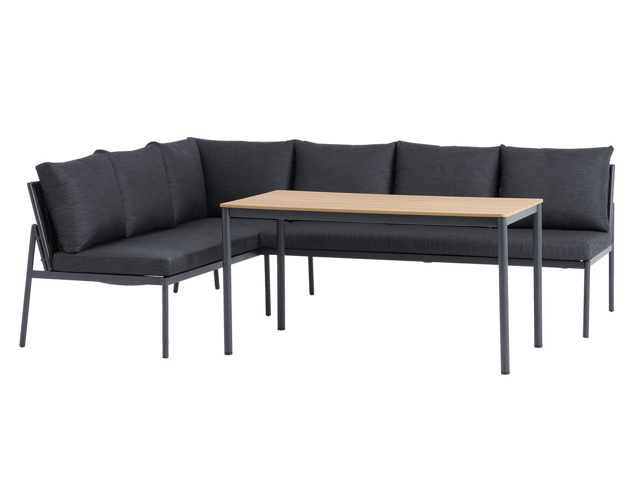 LoungeSet HAFJELL 6 Personen schwarz JYSK