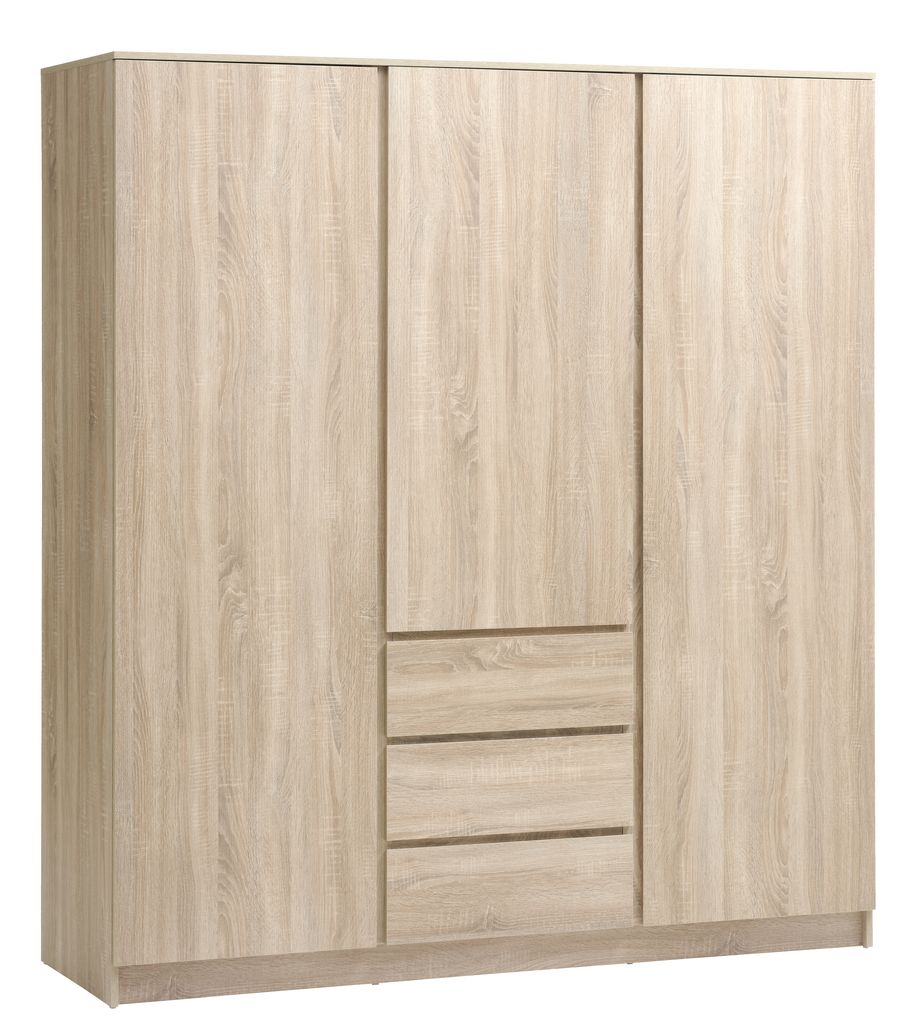 Wardrobe LIMFJORDEN 180x200 combi light oak colour JYSK