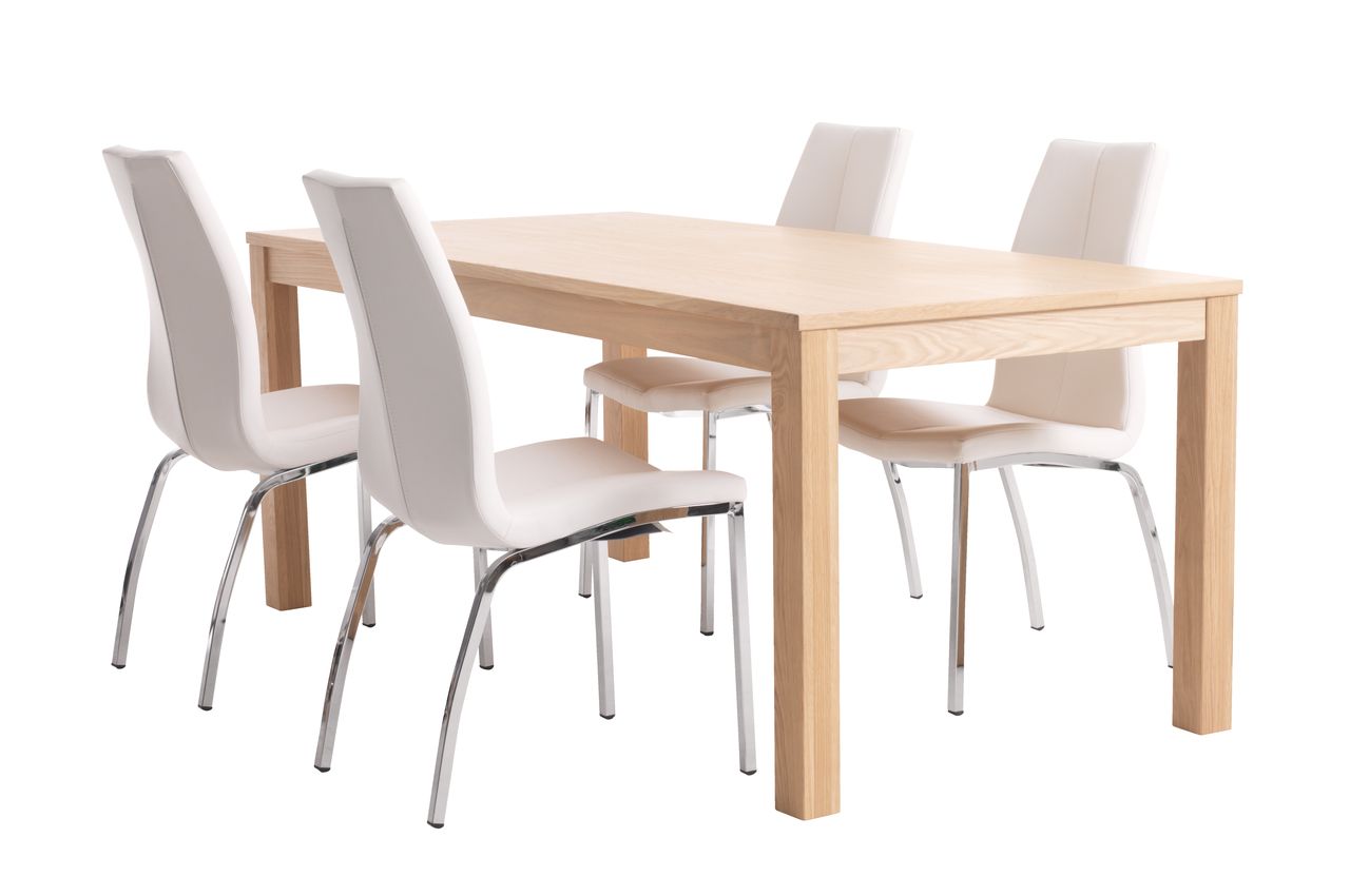 Tavellist Ek Jysk SEJS L180 ek + 4 HAVNDAL vit JYSK