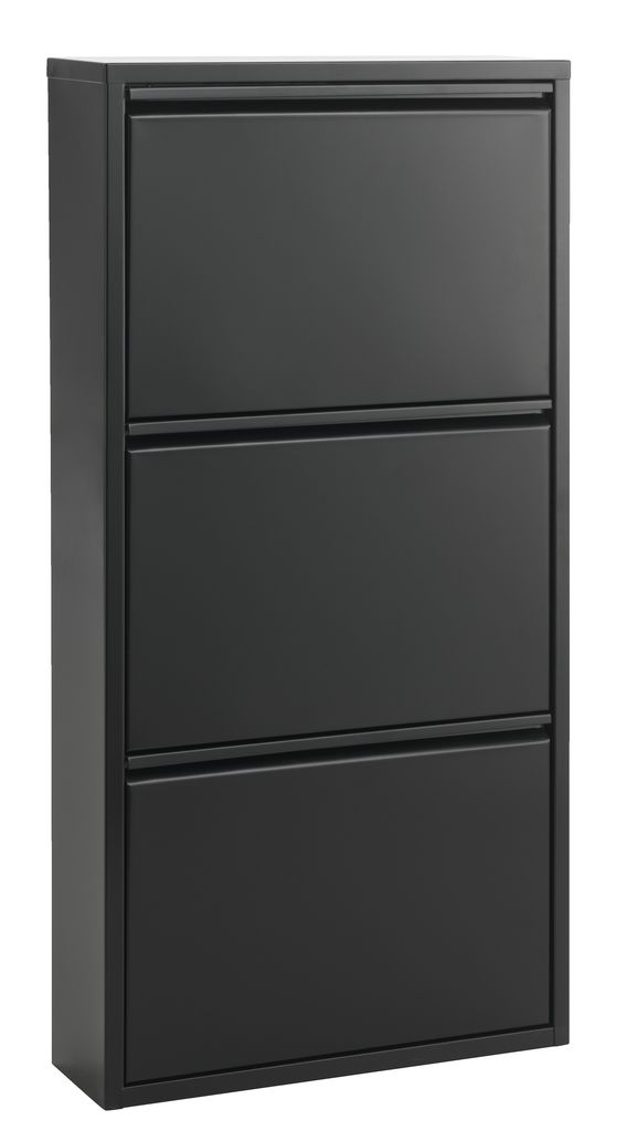 Meuble à chaussures HALLENSLEV 3 compartiments noir JYSK