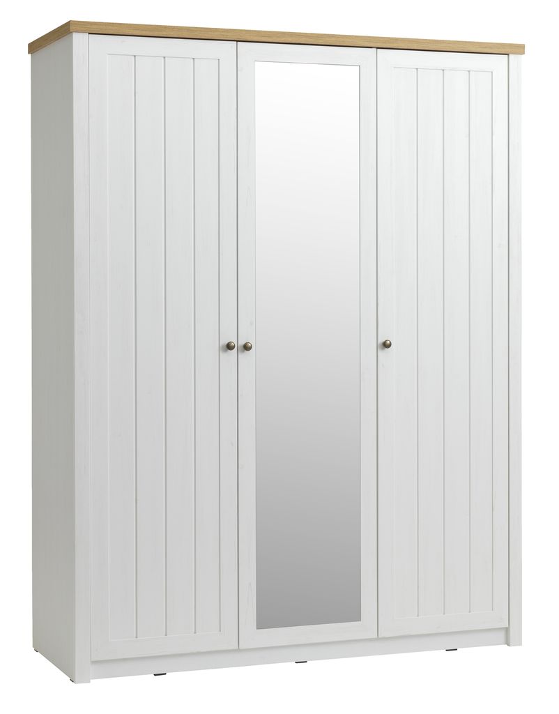 Armoire MARKSKEL 162x210 blanc/chêne JYSK
