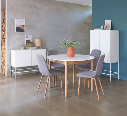 jysk matbord runt Matbord Marstrand Ø110/L200 Vit | Jysk