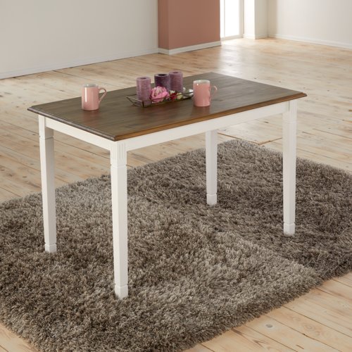Esstisch WIEN 85x115 weiß/braun JYSK