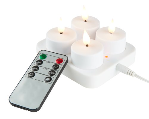 Led-Teelichter Ivan M/Lader+Fernbedienung 4Stk/Pck | Jysk