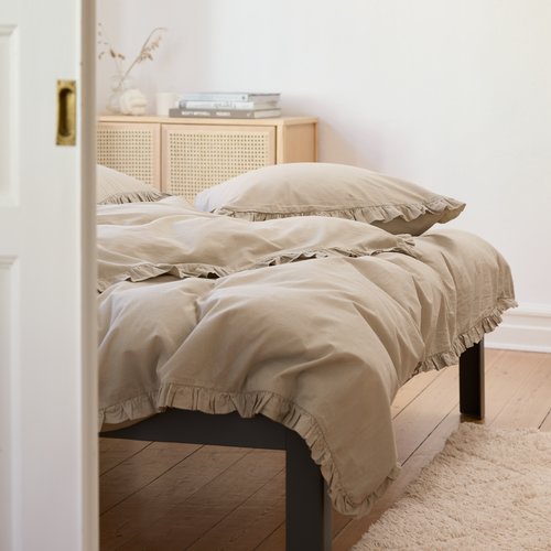Duvet cover set ELMA Washed cotton King sand JYSK