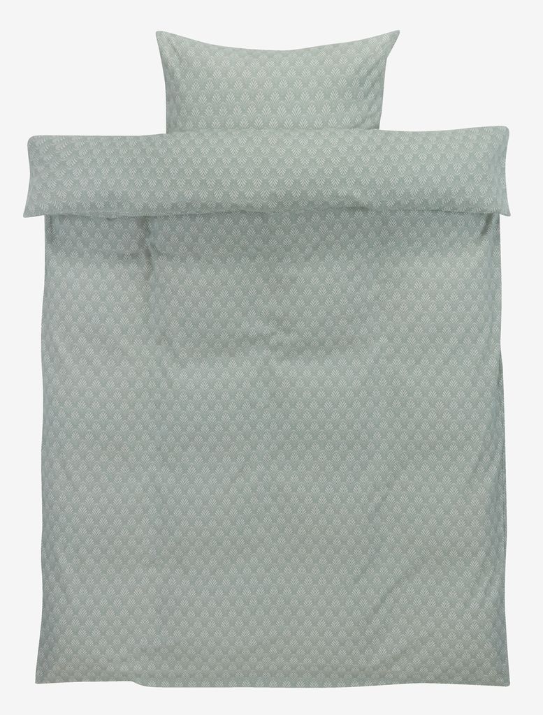Flannel duvet cover set MARCELA Single dusty green JYSK