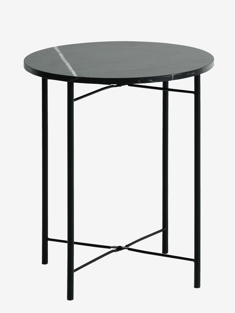 End table TURUP D40 marble/black colour JYSK