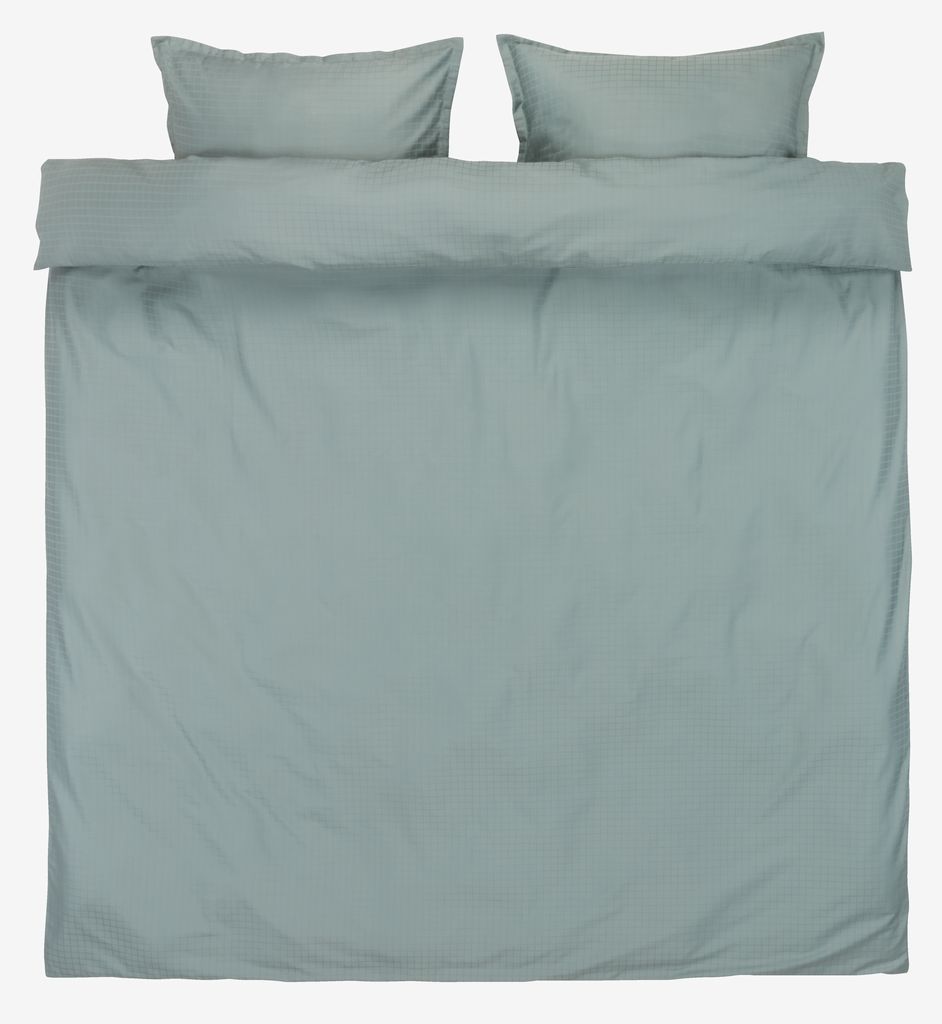 Sateen duvet cover set King green JYSK