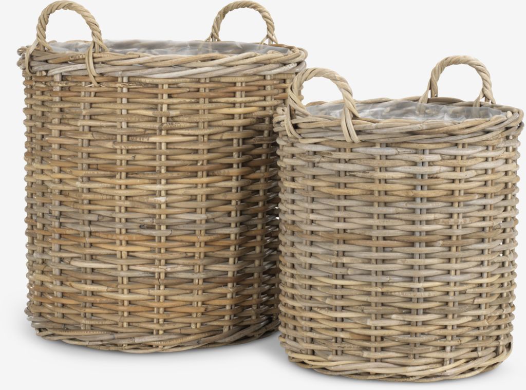 Planter basket SANSEBIE D50/40 kubu natural 2pcs/set JYSK