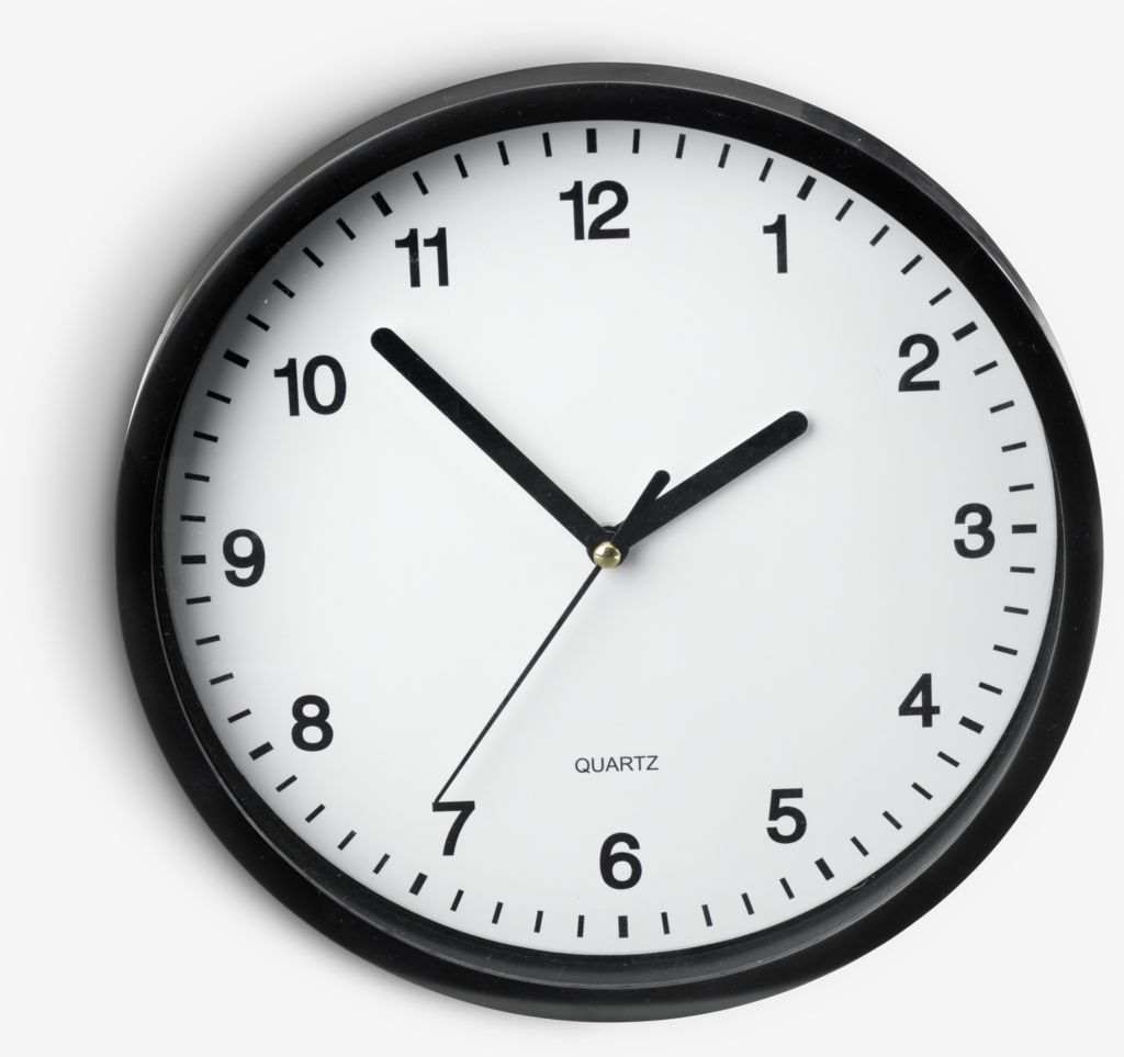 Wall clock ELVART D22cm black/white JYSK