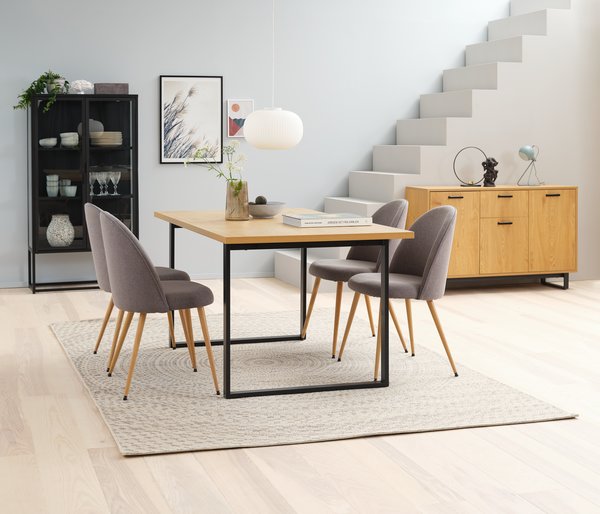 Wall shelf HEJLSMINDE 3 shelves black/natural JYSK