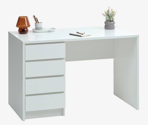 Desk LIMFJORDEN 60x120 4 drawers white JYSK