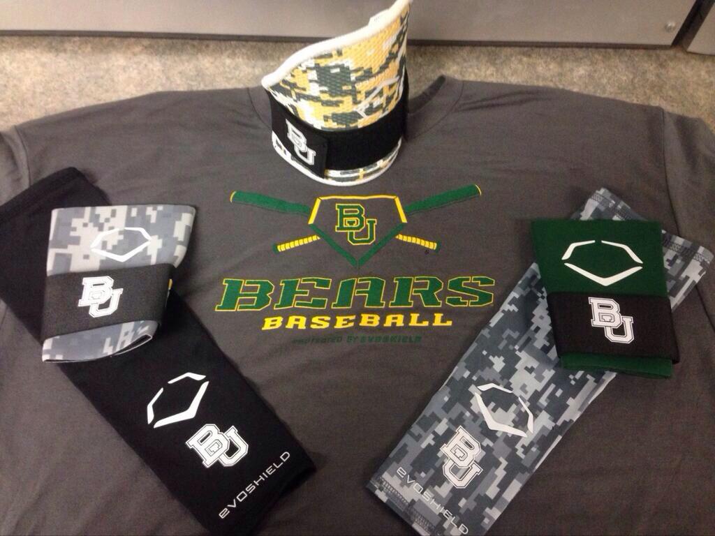 Baylor's new custom evoshield gear.