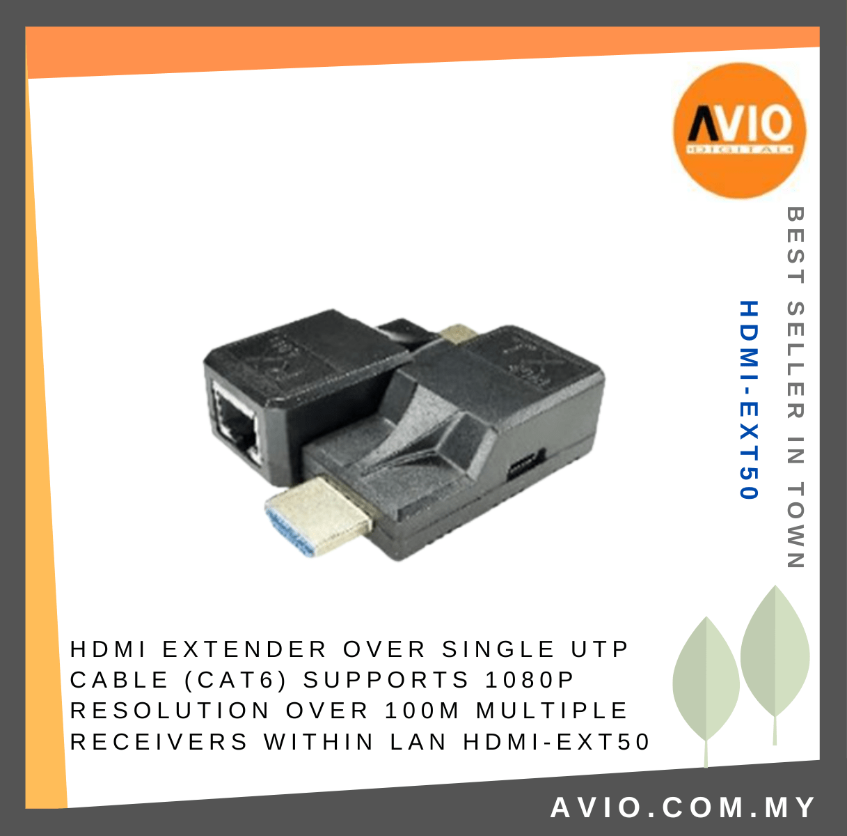 HDMI Extender over Single UTP RJ45 LAN Network Cat6 Cable Support Audio