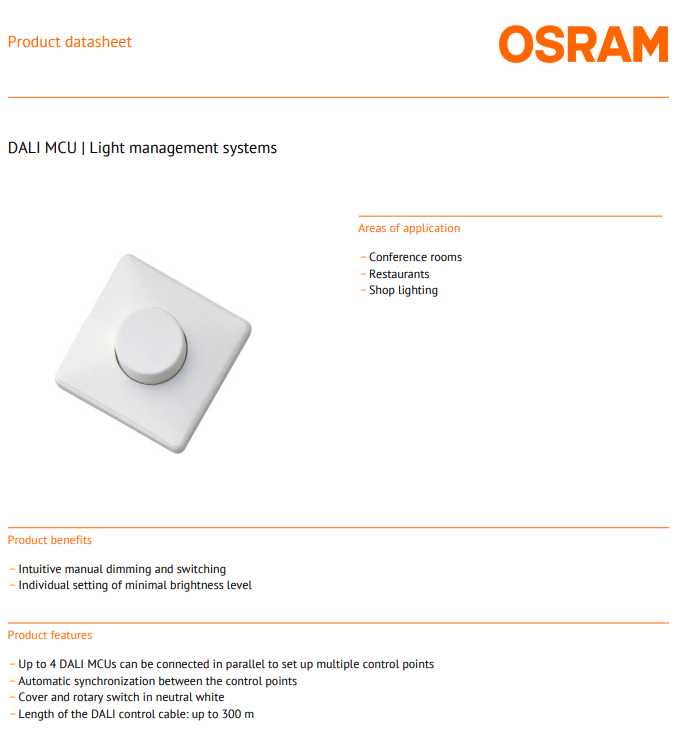 OSRAM DALI MCU/230 DIM FSI DIMMER SWITCH EXPLOSION PROOF ATEX LIGHT