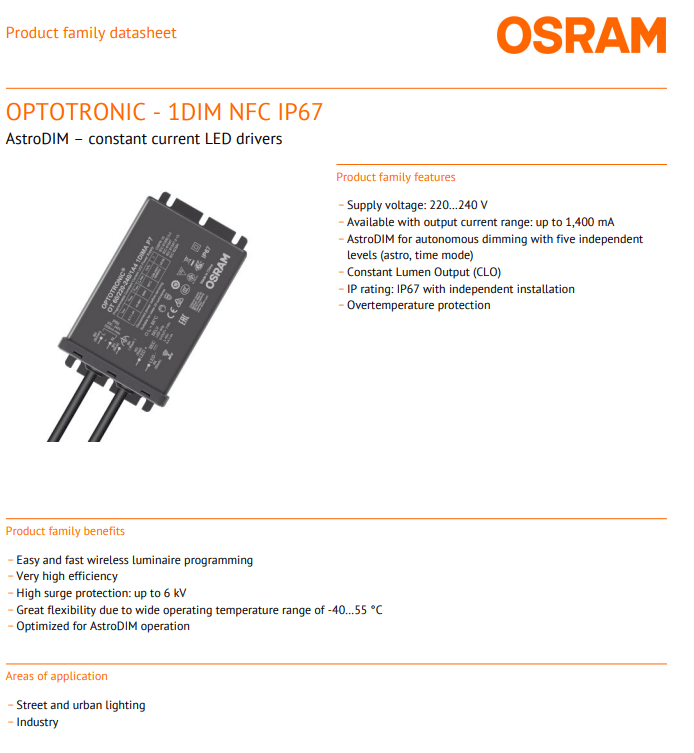 OSRAM 1P67 60W 220240V DIMMABLE DRIVER ELECTRONIC BALLAST Kuala Lumpur