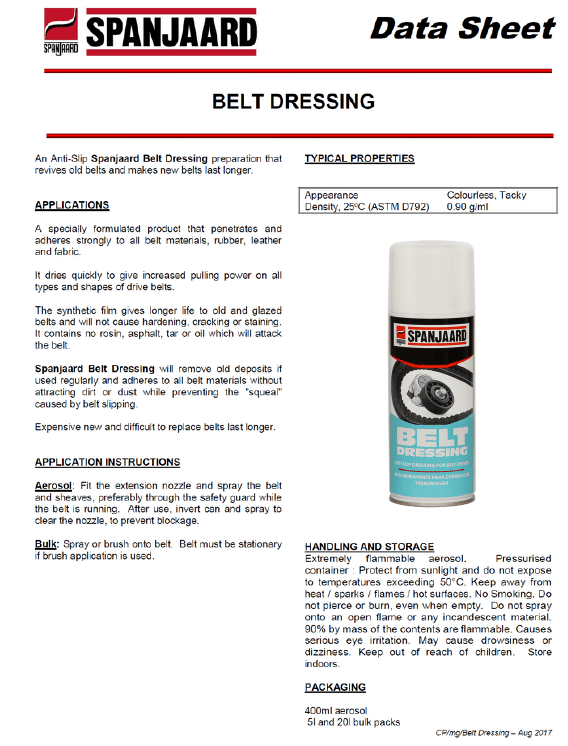 Drive Belt Spray Best Spanjaard Belt Dressing For Performance