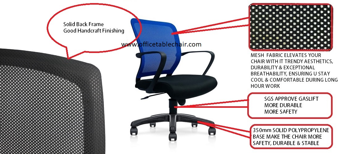 ECO 4 LOW BACK ERGONOMIC MESH CHAIR C/W POLYPROPYLENE BASE Mesh Office