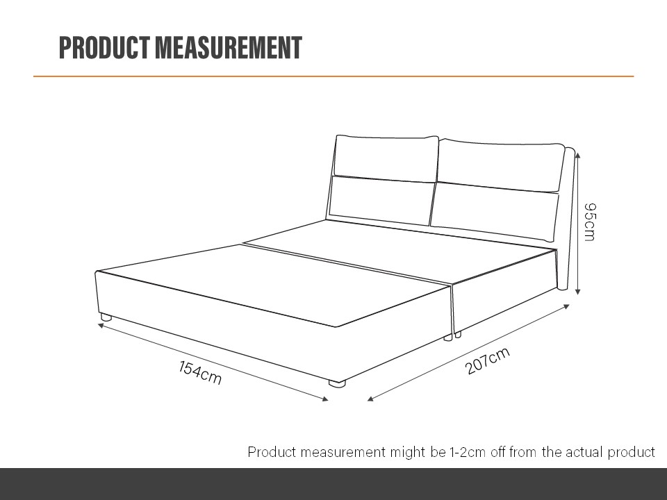 Dowling Divan Queen Size Bed Frame/Katil Queen/Bed Frame Queen/Bed Base
