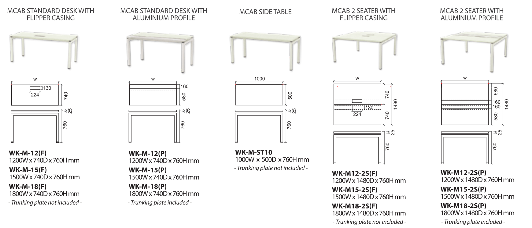 WKM12/ 15/ 182S(F) MCAB SERIES OFFICE TABLE Malaysia, Melaka, Melaka