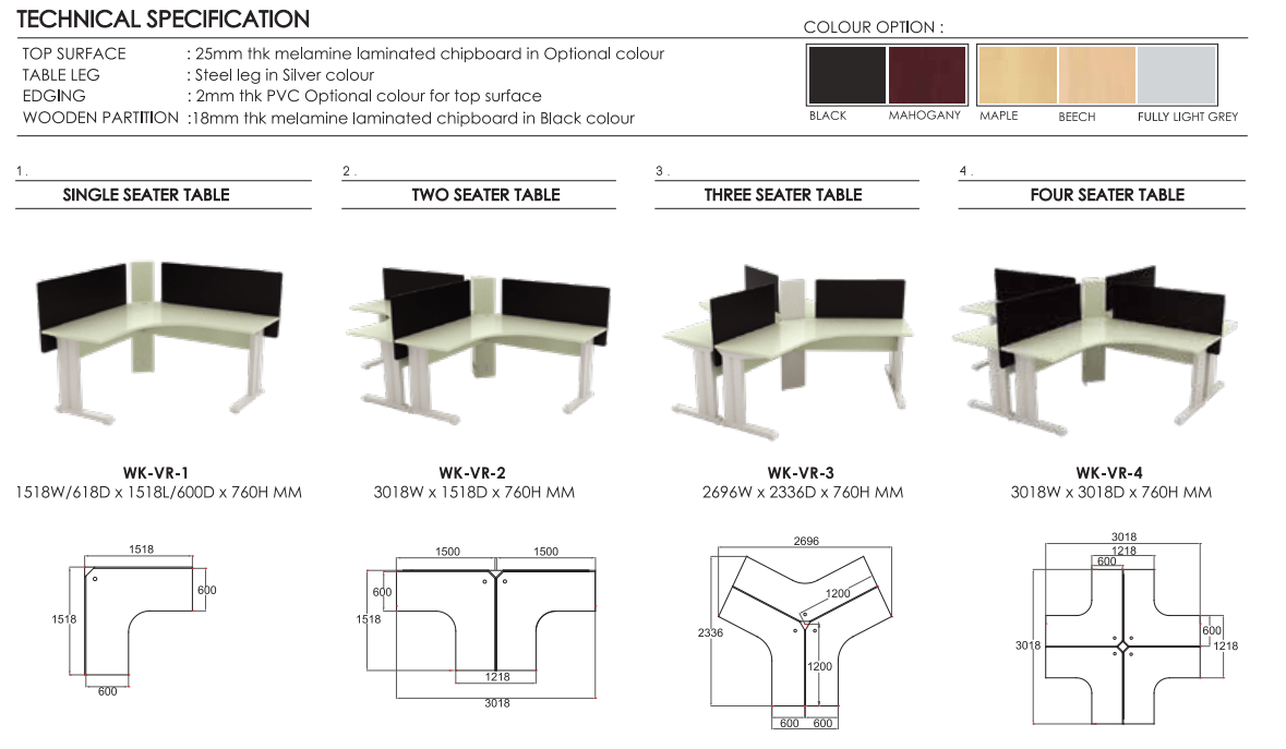 VERO COVER VR SERIES OFFICE TABLE Malaysia, Melaka, Melaka Raya