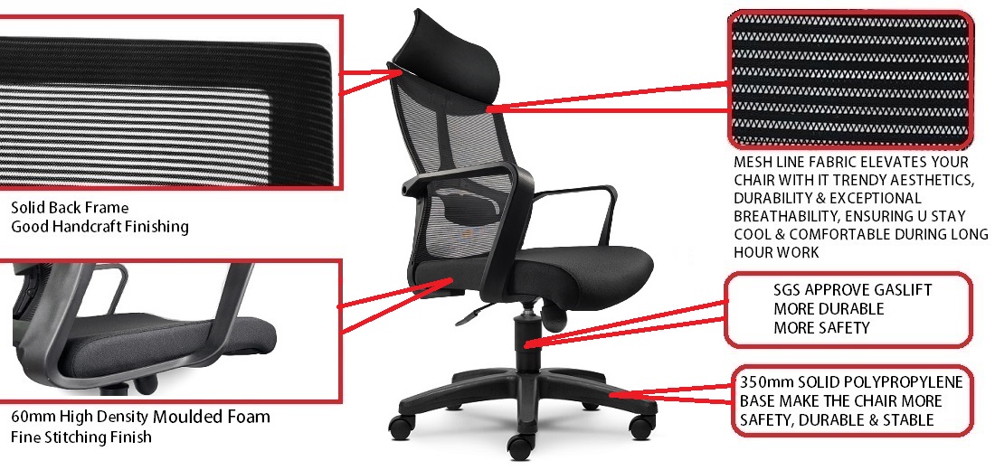 BENZI ERGONOMIC MESH OFFICE CHAIR Mesh Office Chair / Ergonomic Chair