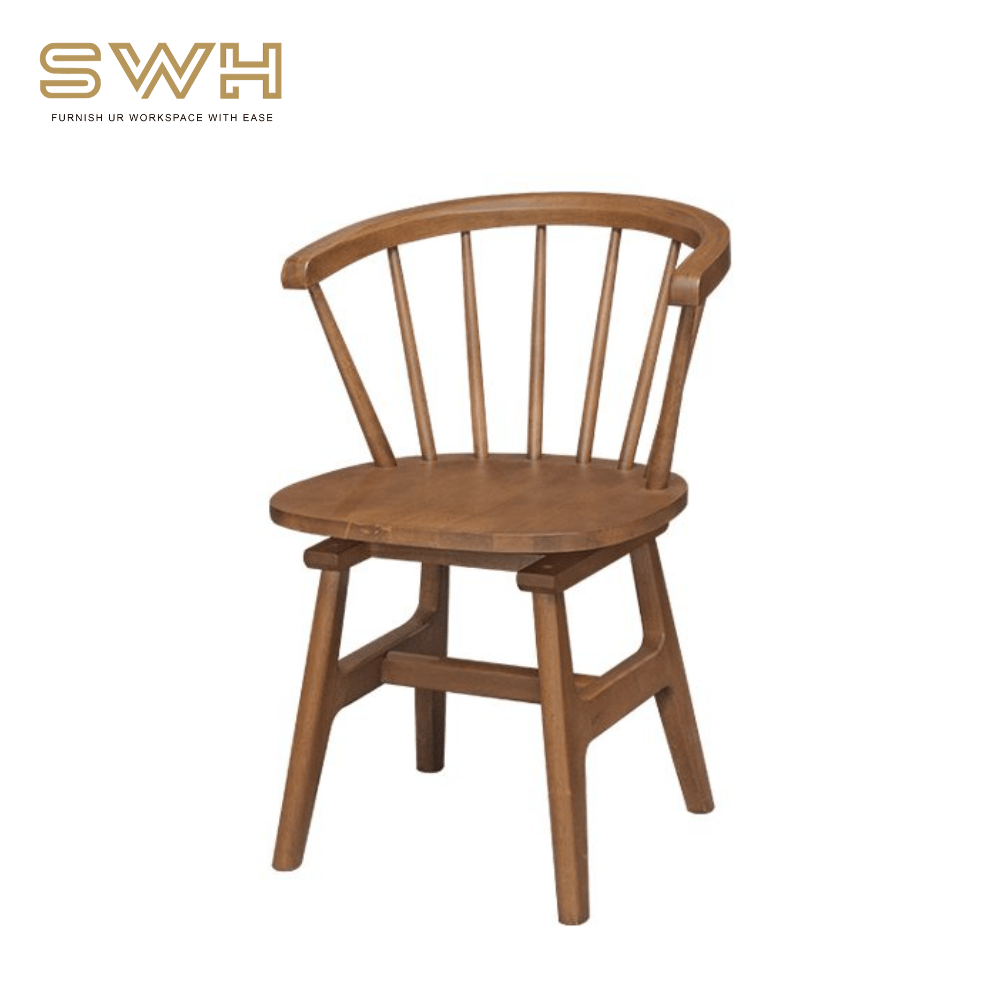 KPSW Wooden Swivel Dining Arm Chair Cafe Furniture Penang CAFE