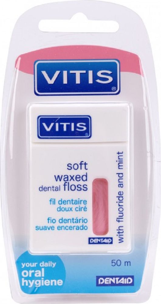 Зубная нить Dentaid Vitis Waxed Dental Floss with Fluoride and Mint, 50