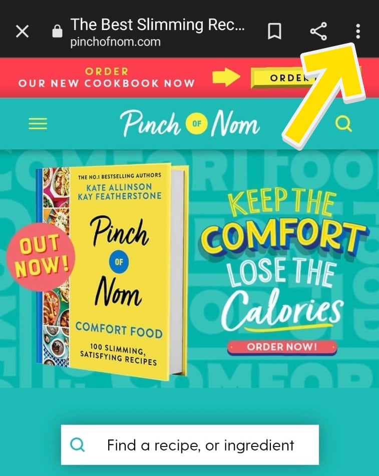 How To Add The Pinch of Nom site To Your Home Screen iOS and Android Pinch Of Nom