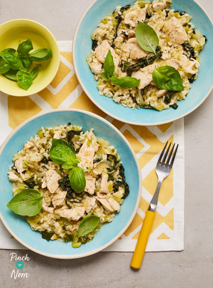 Chicken and Spring Vegetable Risotto Pinch Of Nom