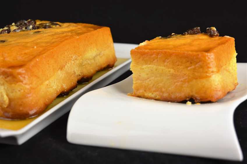 Pudin de pan con pasas y ron