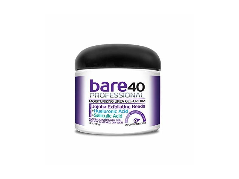 Bare40 Moisturizing Urea GelCream, Jojoba Exfoliating Beads, 4 oz/113