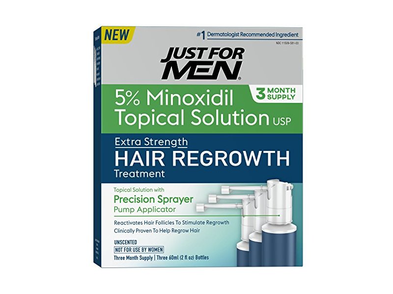 Just for Men Minoxidil Extra Strength Hair Loss Regrowth Treatment, 6