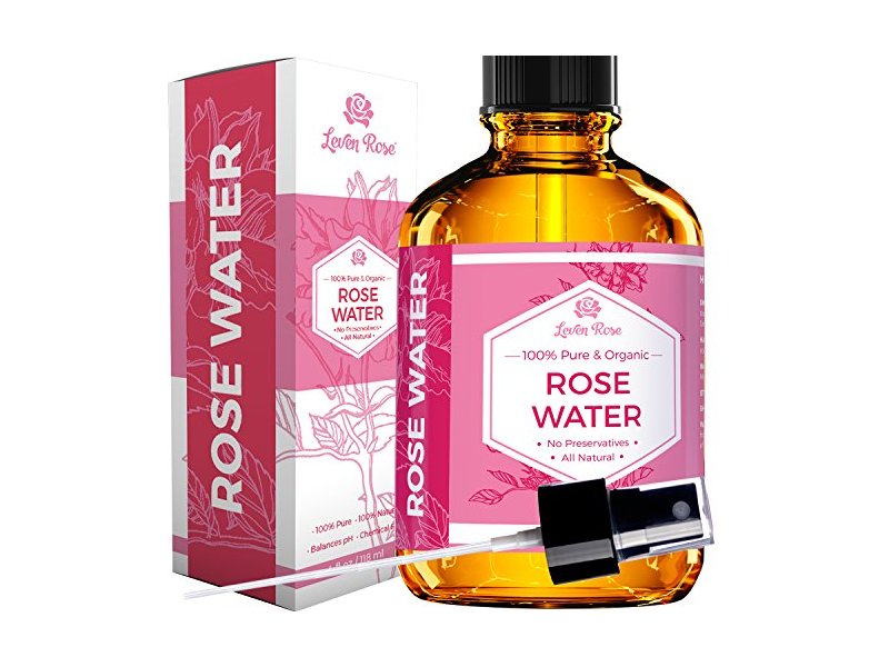 Rose Water Facial Toner by Leven Rose, 100 Pure Natural Moroccan