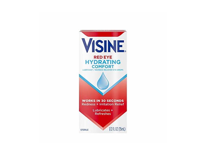 Visine Red Eye Hydrating Comfort Drops, 1.2 fl oz/15 mL Ingredients and