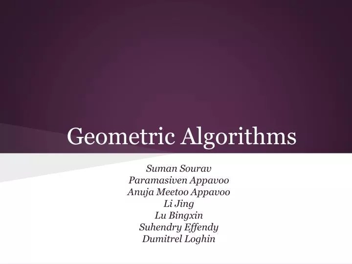 PPT Geometric Algorithms PowerPoint Presentation, free download ID1541098