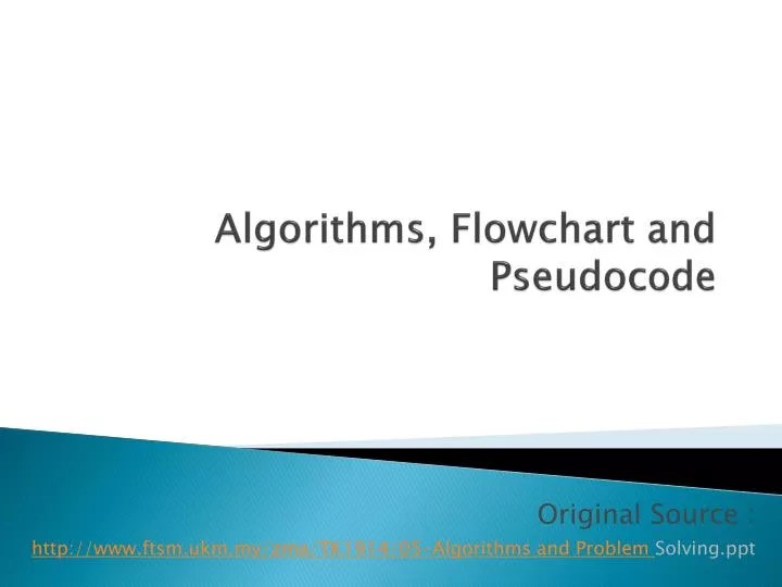 PPT Algorithms, Flowchart and Pseudocode PowerPoint Presentation