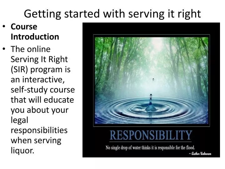 PPT Getting started with serving it right PowerPoint Presentation