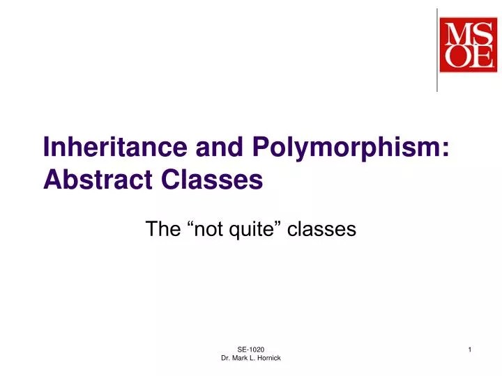 PPT Inheritance and Polymorphism Abstract Classes PowerPoint