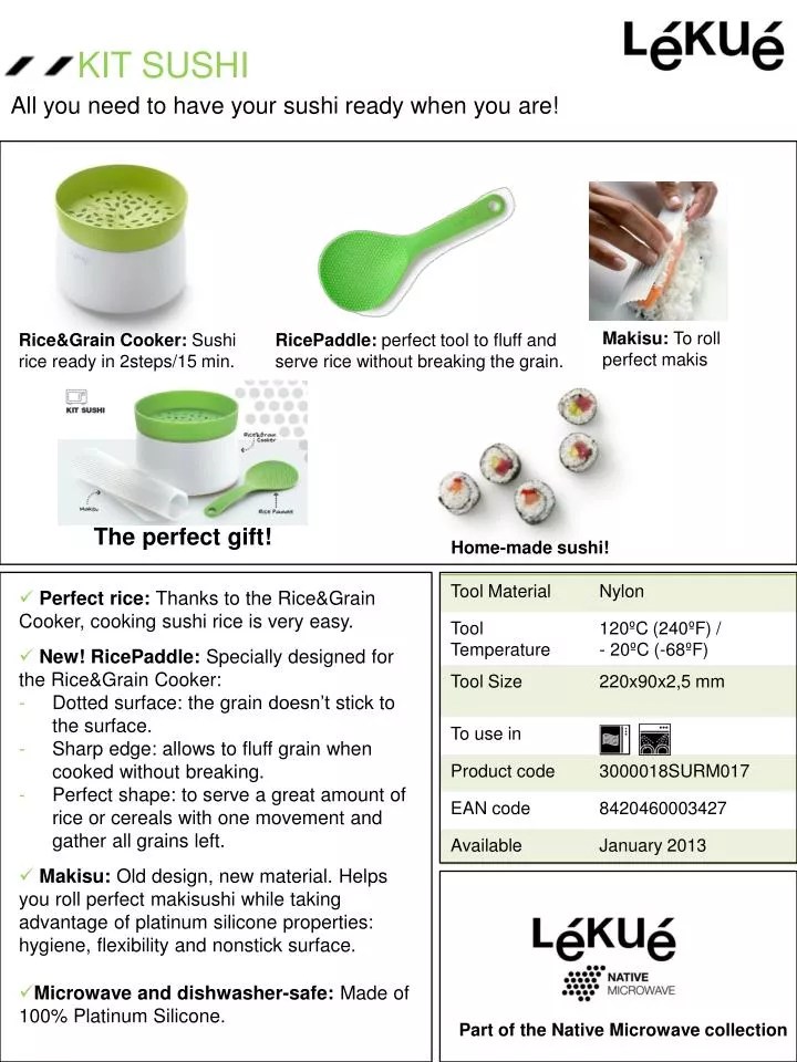 PPT Perfect rice Thanks to the Rice&Grain Cooker , cooking sushi