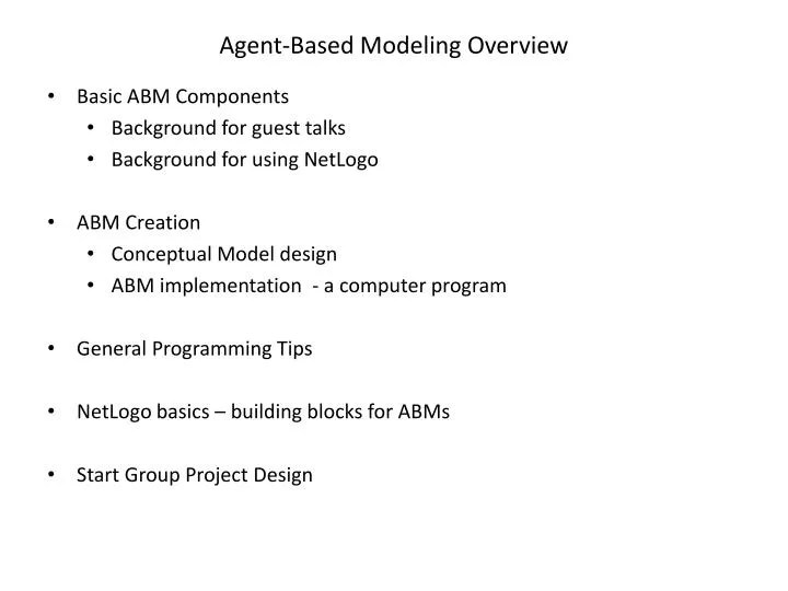 PPT AgentBased Modeling Overview PowerPoint Presentation, free