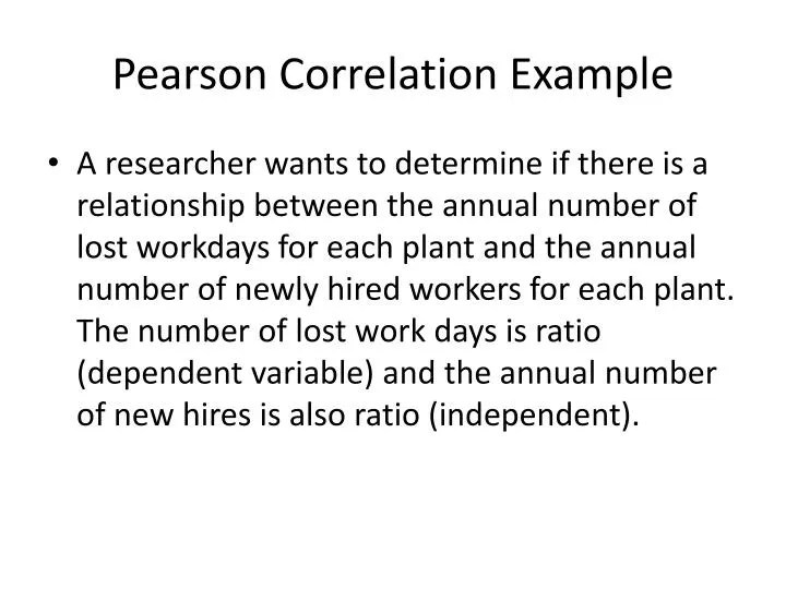 PPT Pearson Correlation Example PowerPoint Presentation, free