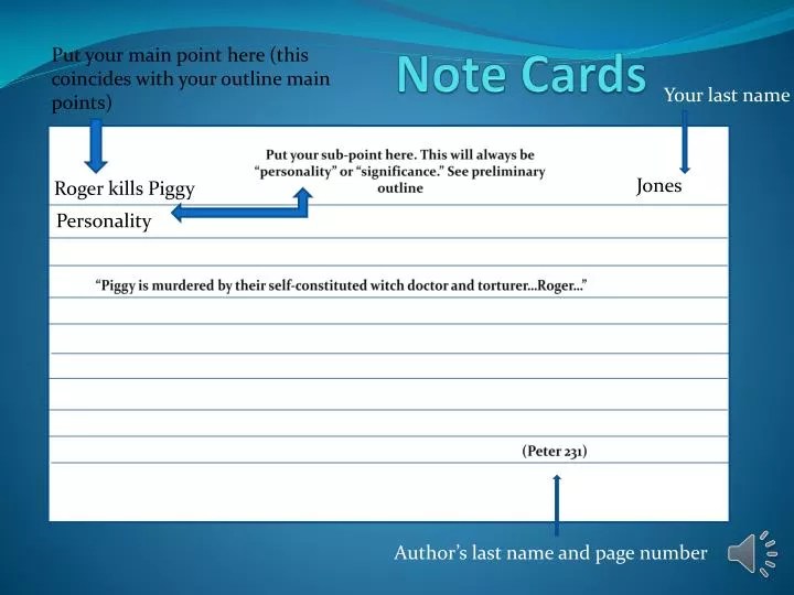 PPT Note Cards PowerPoint Presentation, free download ID2487110