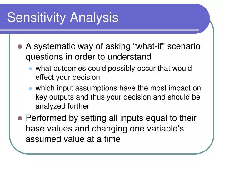 PPT Sensitivity Analysis PowerPoint Presentation, free download ID