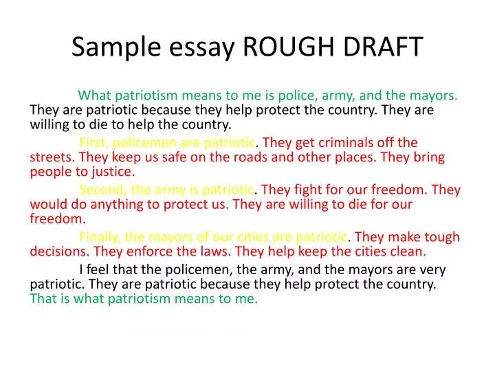 PPT Sample essay ROUGH DRAFT PowerPoint Presentation, free download