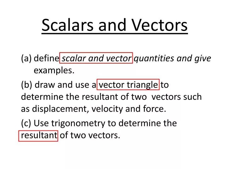 PPT Scalars and Vectors PowerPoint Presentation, free download ID