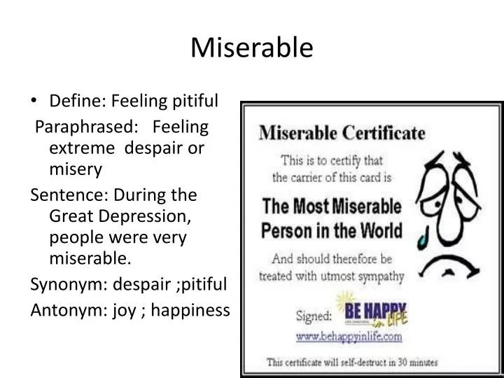 PPT Miserable PowerPoint Presentation, free download ID2616783