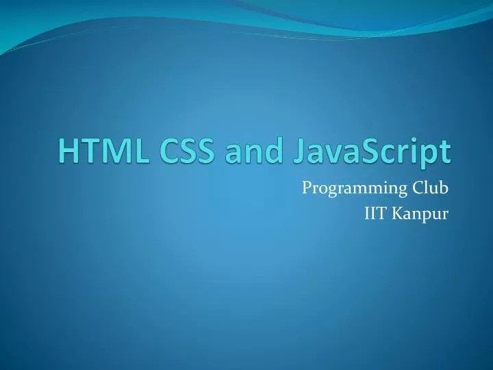 PPT HTML CSS and JavaScript PowerPoint Presentation, free download