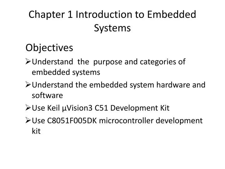 PPT Chapter 1 Introduction to Embedded Systems PowerPoint