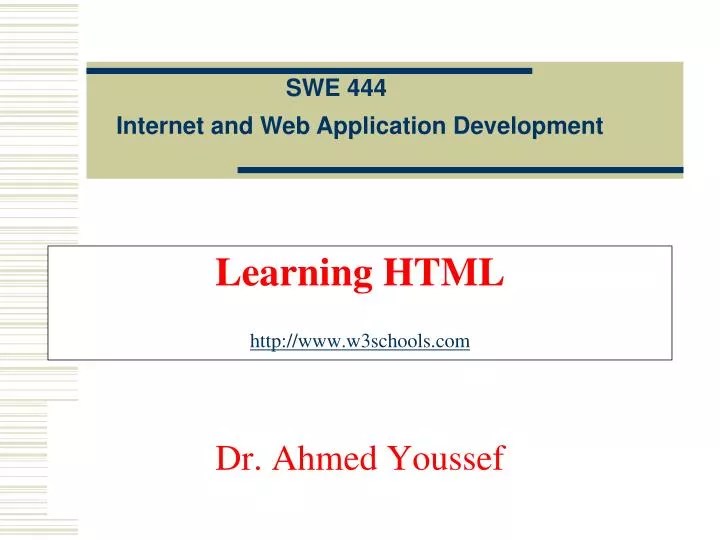 PPT Learning HTML w3schools PowerPoint Presentation, free download